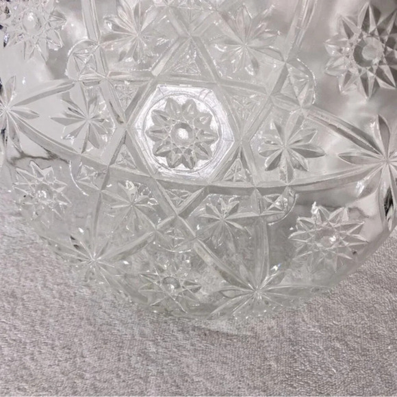 Vintage Pinwheel Cut Crystal Round Serving Tray Plate - Picture 6 of 8